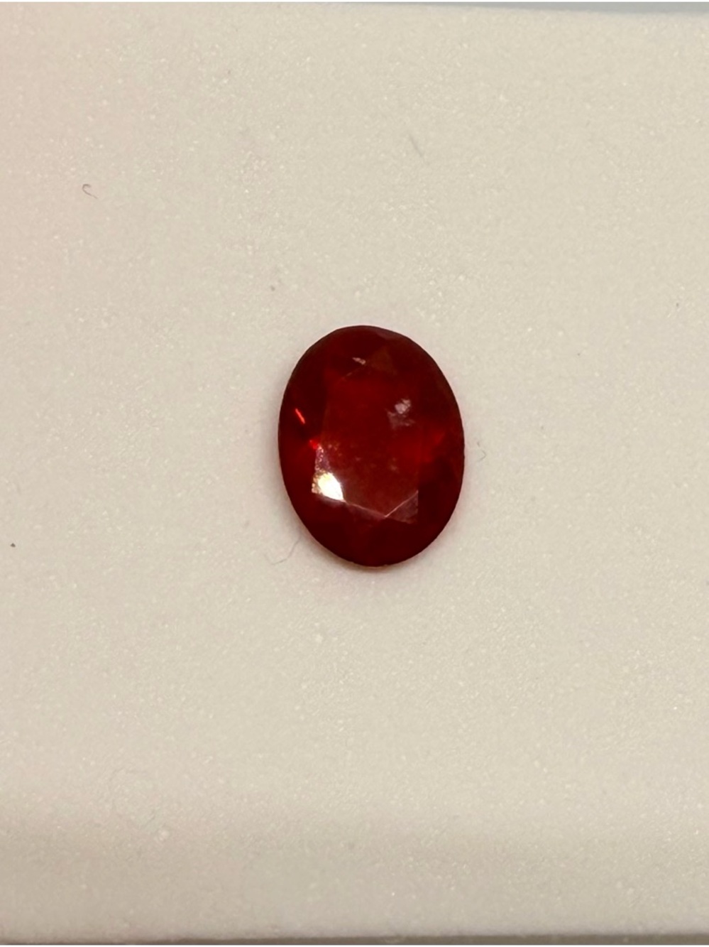 Oval Red .60 cr Faceted Mexican Cherry Fire Opal Gemstone - Picture 6 of 7